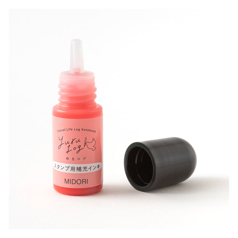 MIDORI - Yuru Log Paintable Stamp Refill Ink  (oil based) - Pink (3mL)
