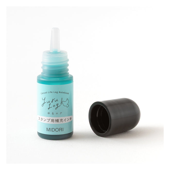 MIDORI - Yuru Log Paintable Stamp Refill Ink  (oil based) - Blue (3mL)