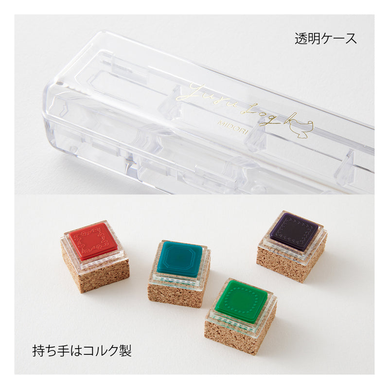 MIDORI - Yuru Log Stamp Set - Oil Based Ink (paintable) - Frame