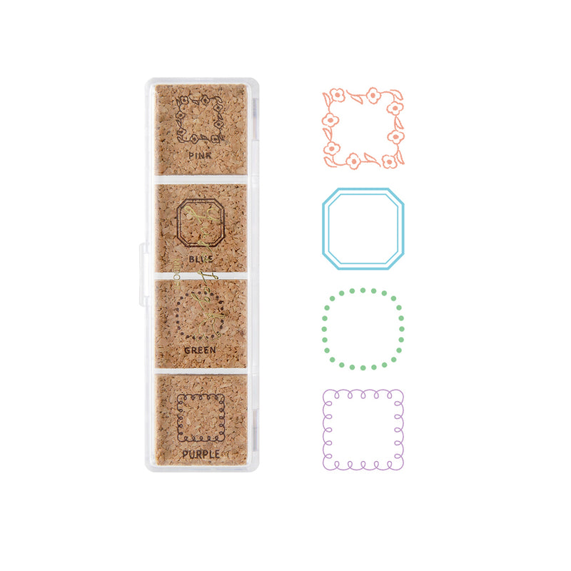 MIDORI - Yuru Log Stamp Set - Oil Based Ink (paintable) - Frame