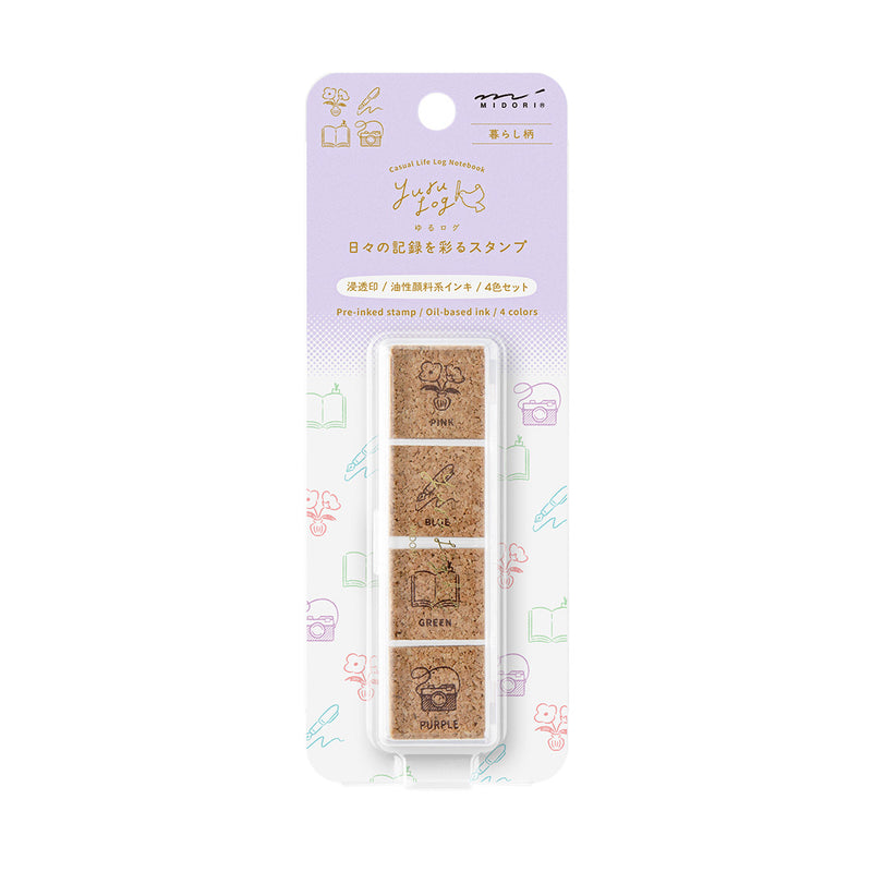 MIDORI - Yuru Log Stamp Set - Oil Based Ink (paintable) - Lifestyle