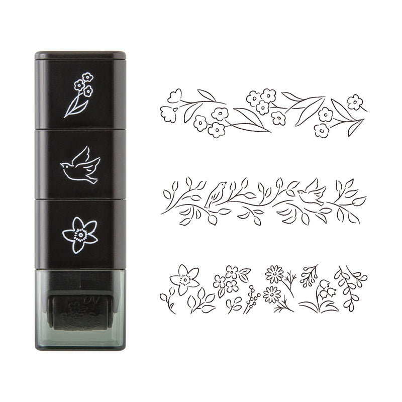 MIDORI - Paintable Roller Stamp - Flowers