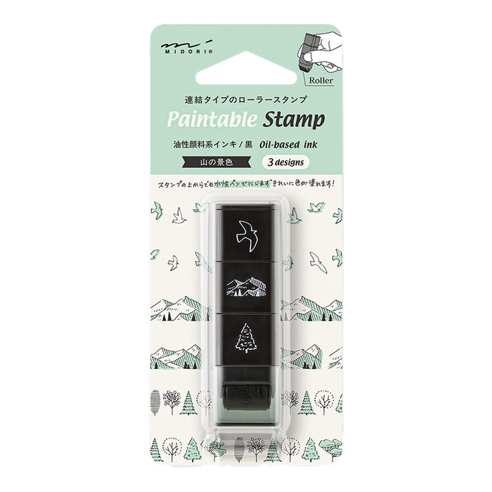MIDORI - Paintable Roller Stamp - Mountain Scenery