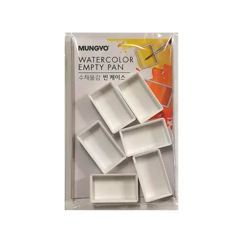 MUNGYO Empty Watercolour Pans - 6 x Full Pan