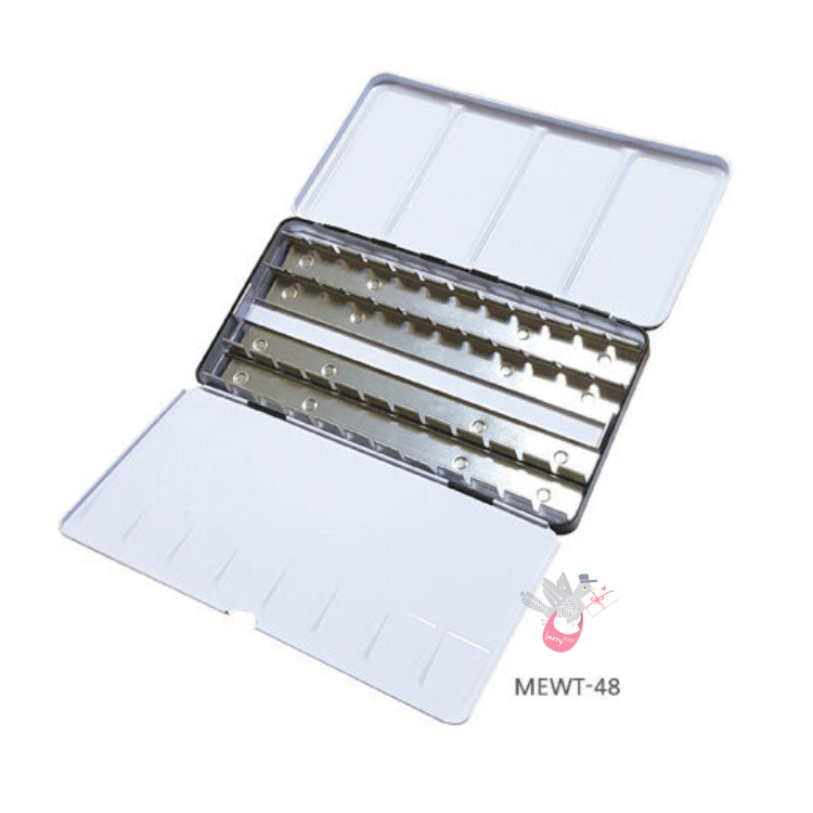 MUNGYO Folding Metal Watercolour Palette (Empty) - Holds 48 Half Pans
