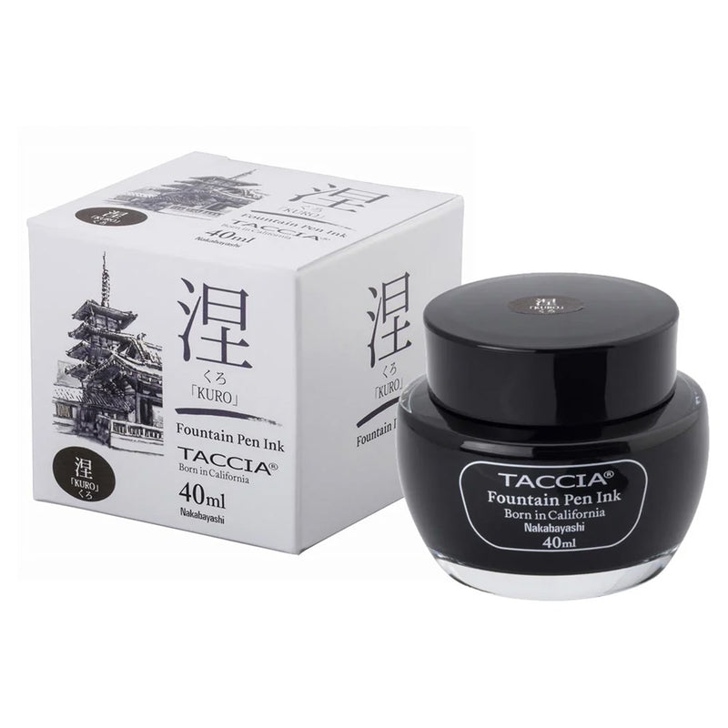 TACCIA Sunao-iro Fountain Pen Ink - 40mL - Kuro (Black)