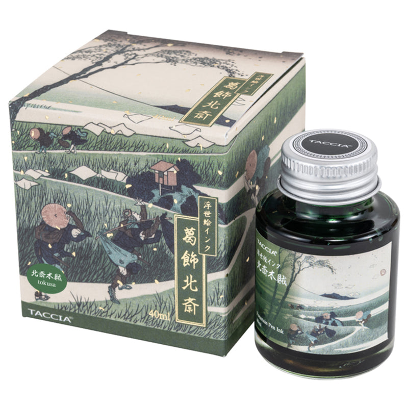 TACCIA Ukiyo-e Fountain Pen Ink - 40mL - Hokusai Tokusa (Scouring Rush)