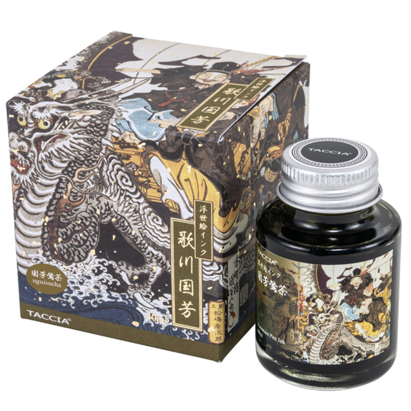 TACCIA Ukiyo-e Fountain Pen Ink - 40mL - Kuniyoshi Uguisu-cha (Warbler Green)