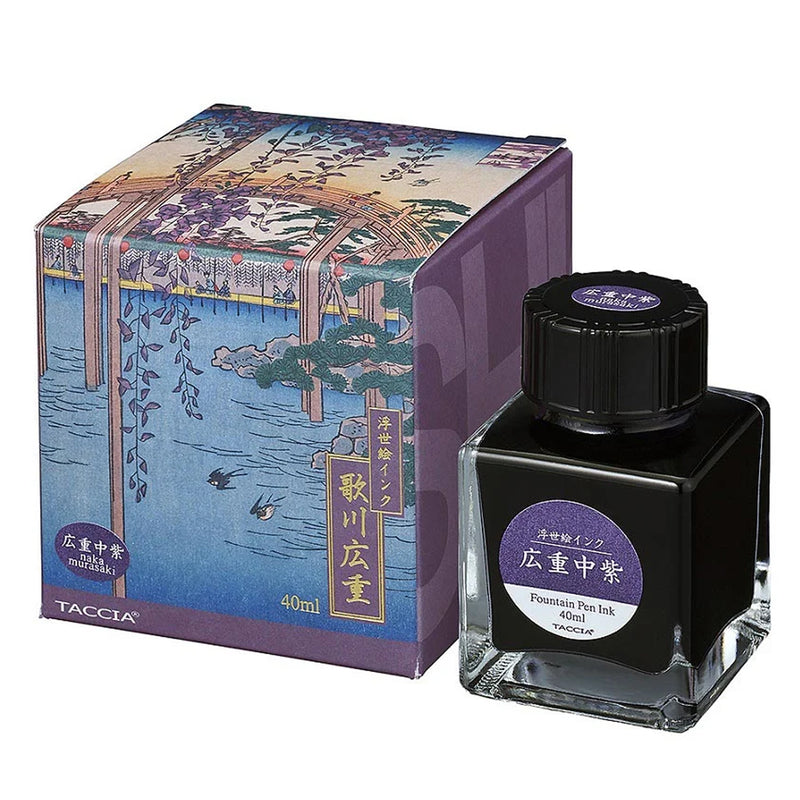 TACCIA Ukiyo-e Fountain Pen Ink - 40mL - Hiroshige Naka Murasaki (Red Purple)