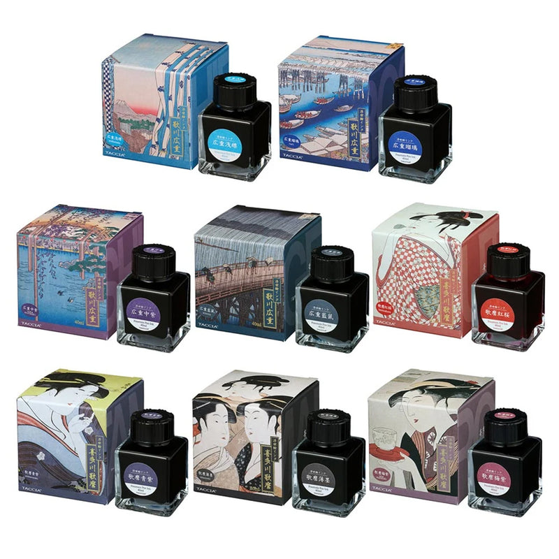 TACCIA Ukiyo-e Fountain Pen Ink - 40mL - Hiroshige Ainezu (Blue Grey)