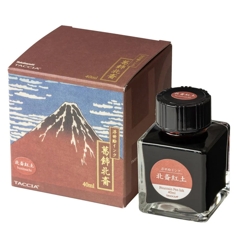 TACCIA Ukiyo-e Fountain Pen Ink - 40mL - Hokusai Benitsuchi (Red Soil)