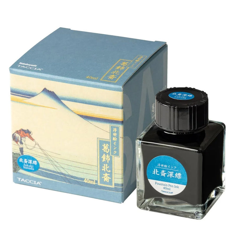 TACCIA Ukiyo-e Fountain Pen Ink - 40mL - Hokusai FukakiHanada (Light Blue)