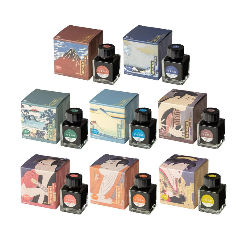 TACCIA Ukiyo-e Fountain Pen Ink - 40mL - Hokusai FukakiHanada (Light Blue)