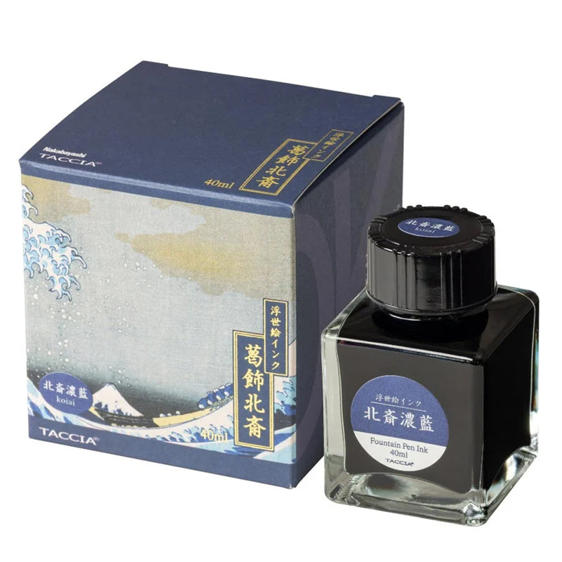 TACCIA Ukiyo-e Fountain Pen Ink - 40mL - Hokusai Koiai (Dark Indigo)