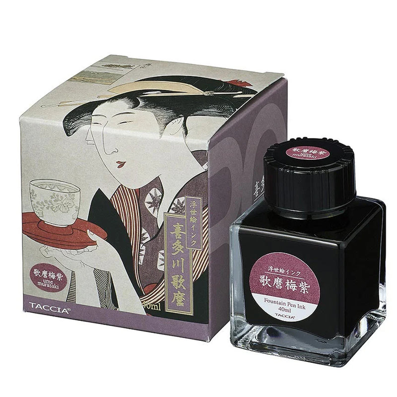 TACCIA Ukiyo-e Fountain Pen Ink - 40mL - Utamaro Umemurasaki (Plum Purple)