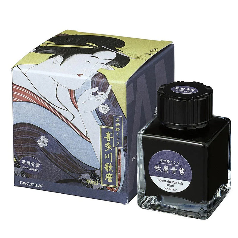 TACCIA Ukiyo-e Fountain Pen Ink - 40mL - Utamaro Aomurasaki (Blue Purple)