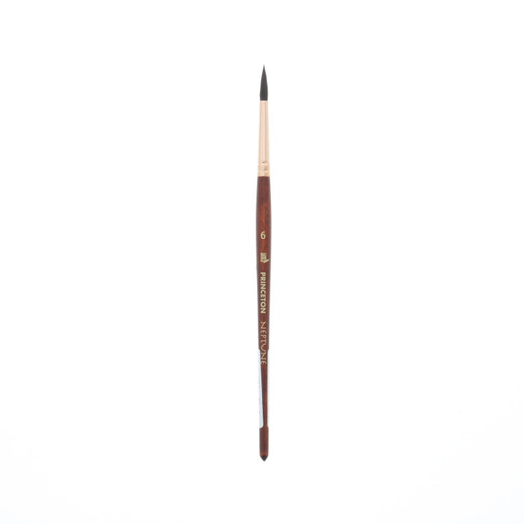 PRINCETON Neptune Watercolour Brush - Synthetic Squirrel - Round Size 6 (3.7 x 18mm)