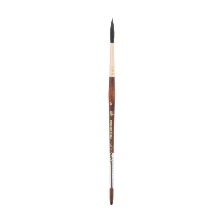 PRINCETON Neptune Watercolour Brush - Synthetic Squirrel - Script - Size 6 (3.7 x 38mm)