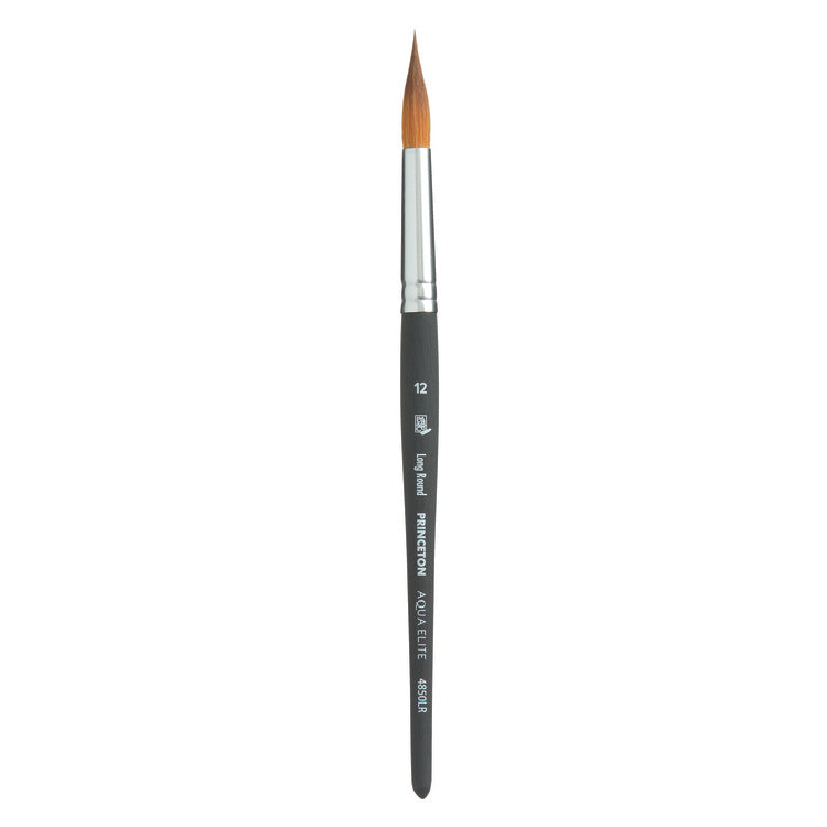 PRINCETON Aqua Elite - Synthetic Kolinsky Sable - Short Handle - Long Round - Size 12 (7.1 x 33mm)
