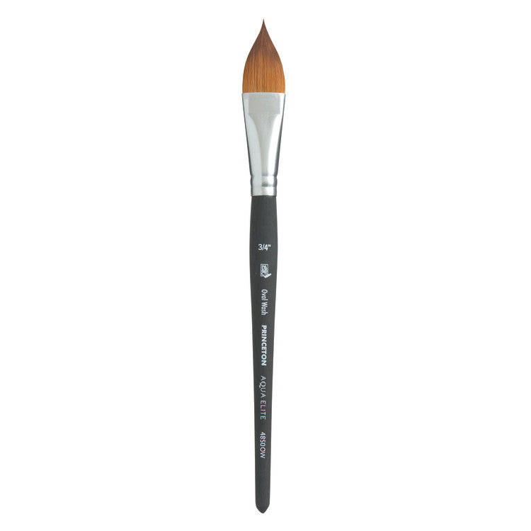 PRINCETON Aqua Elite - Synthetic Kolinsky Sable - Short Handle - Oval Wash - 3/4 (18.5 x 32mm)