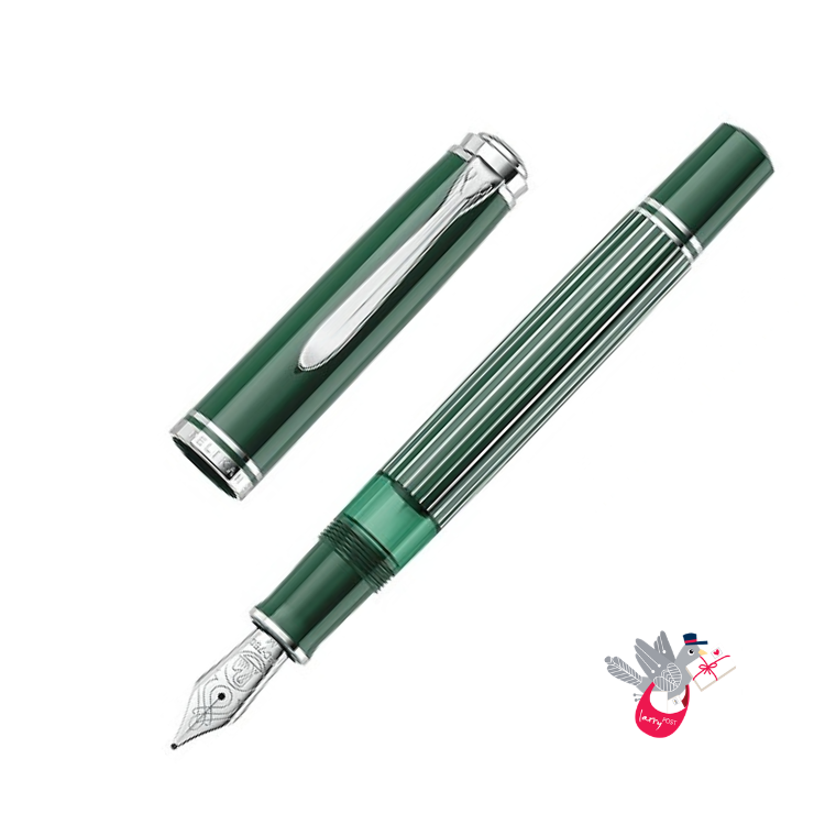 PELIKAN Souveran M815 Fountain Pen - Metal Striped Green (Limited Edition)