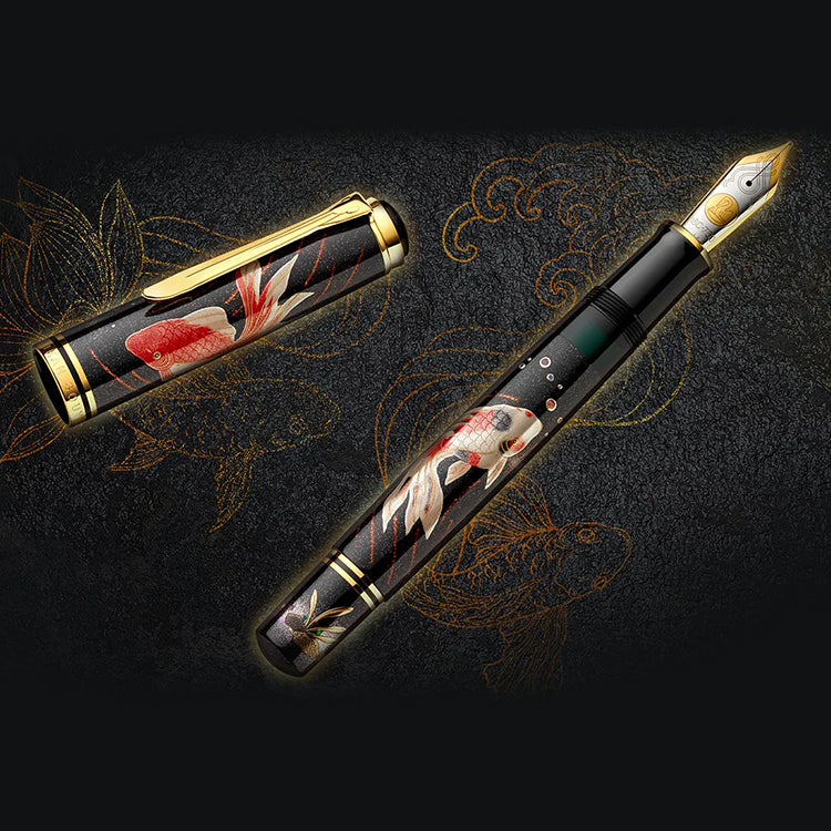PELIKAN M1000 Limited Edition Maki-e Fountain Pen - Goldfish - Medium Nib - 2025 Limited Edition
