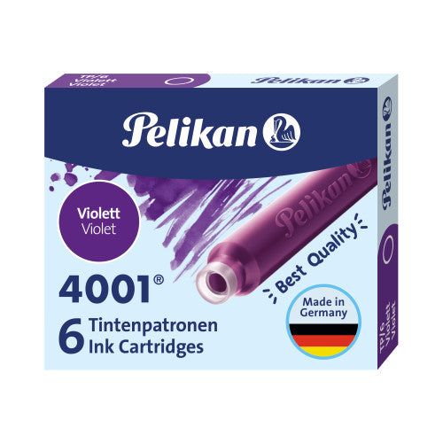 PELIKAN 4001 Ink Cartridge (Universal 38mm) - Pack of 5 - Violet
