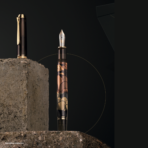 Pelikan M600 Art Series Georg Tippel displayed uncapped