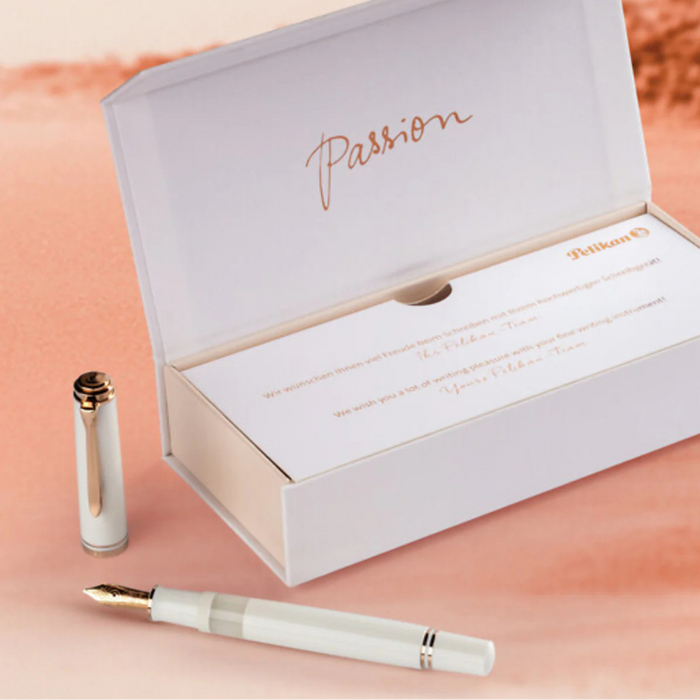 PELIKAN Souveran M600 Fountain Pen - White & Rose Gold (2025 Special Edition) (Preorder for release September 2025)