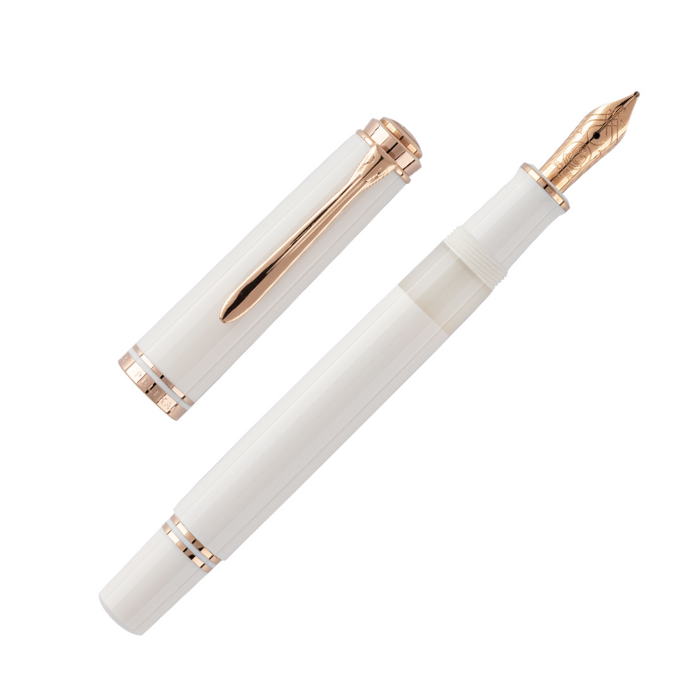 PELIKAN Souveran M600 Fountain Pen - White & Rose Gold (2025 Special Edition) (Preorder for release September 2025)
