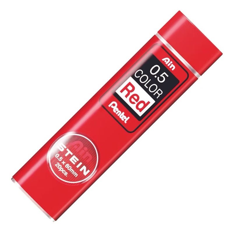 PENTEL Stein Mechanical Pencil Coloured Leads (20 Leads) - 0.5mm - Red