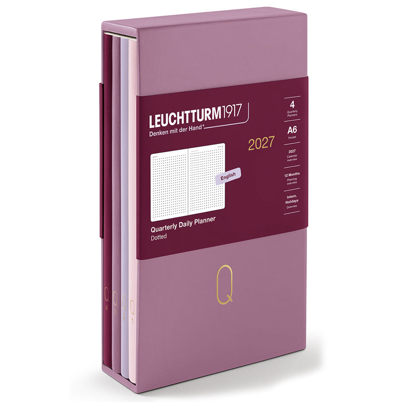 2027 LEUCHTTURM1917 Quarterly Daily Planner Dotted - Pack of 4 - Pocket (A6) - Shades of Rose