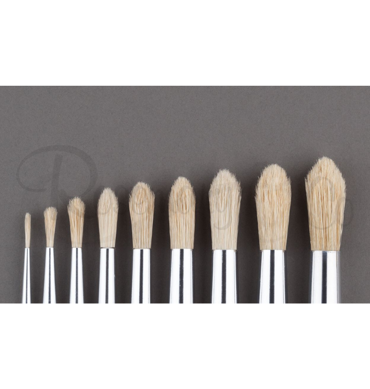 ROSEMARY & CO - Long Handle Brush - 3077 - Hog Domed Round - Size 4 (2.6 x 14.5mm)
