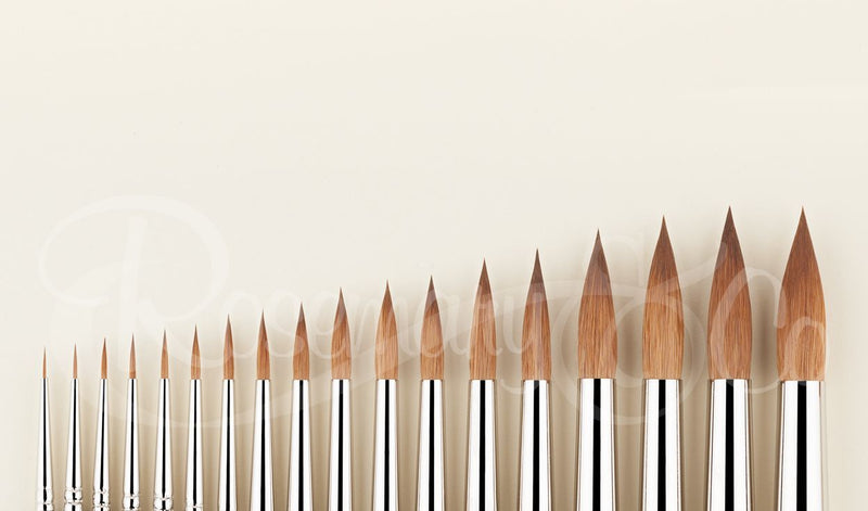 ROSEMARY & CO Brush - Series 99 - Red Sable Pointed - Short Handle - Size 2/0 or 00 (1.05 x 8.2mm)
