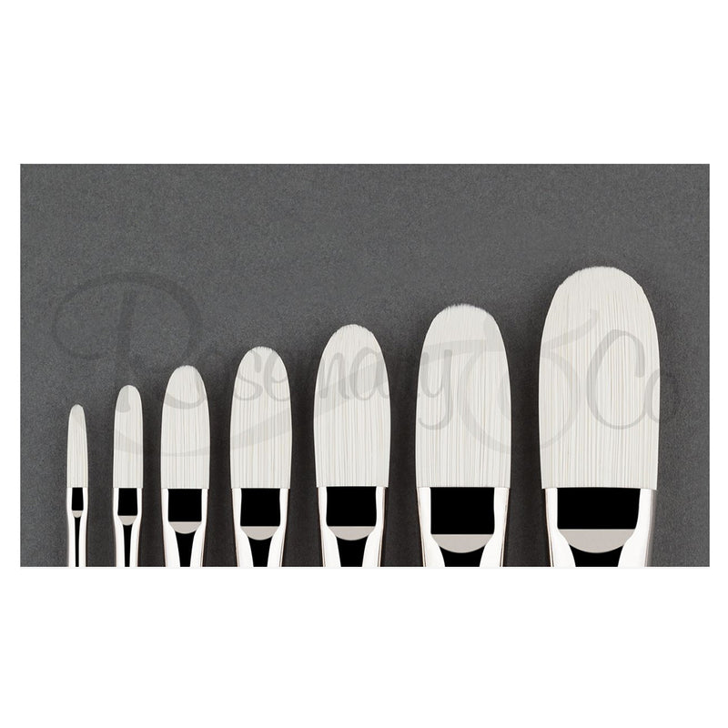ROSEMARY & CO Brushes - Ivory Synthetic - Long Filbert - Long Handle - Various Sizes