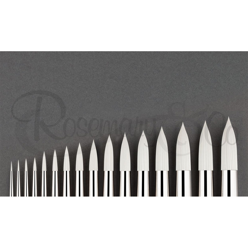 ROSEMARY & CO Brushes - Ivory Synthetic - Pointed Round - Long Handle - Various Sizes