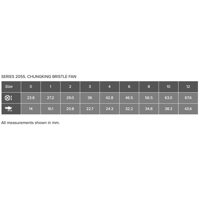 ROSEMARY & CO Brushes - Chungking Bristle  - Series 2055 - Fan - Short Handle - Various Sizes
