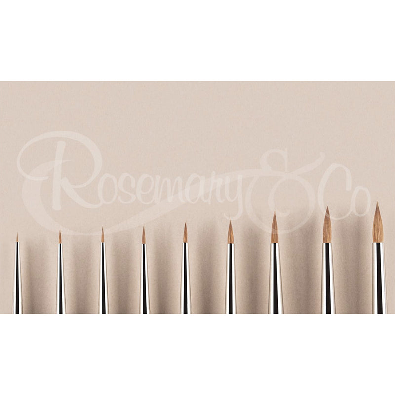 ROSEMARY & CO Watercolour Brush - Series 363 - Pure Kolinsky Sable - Miniature - Short Handle - Various Sizes