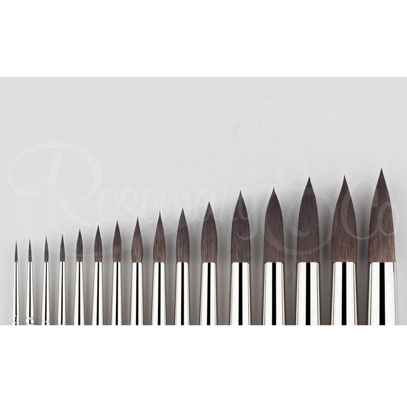 ROSEMARY & CO Brushes - Series 42 - Pure Squirrel - Pointed Round - Short Handle - Various Sizes