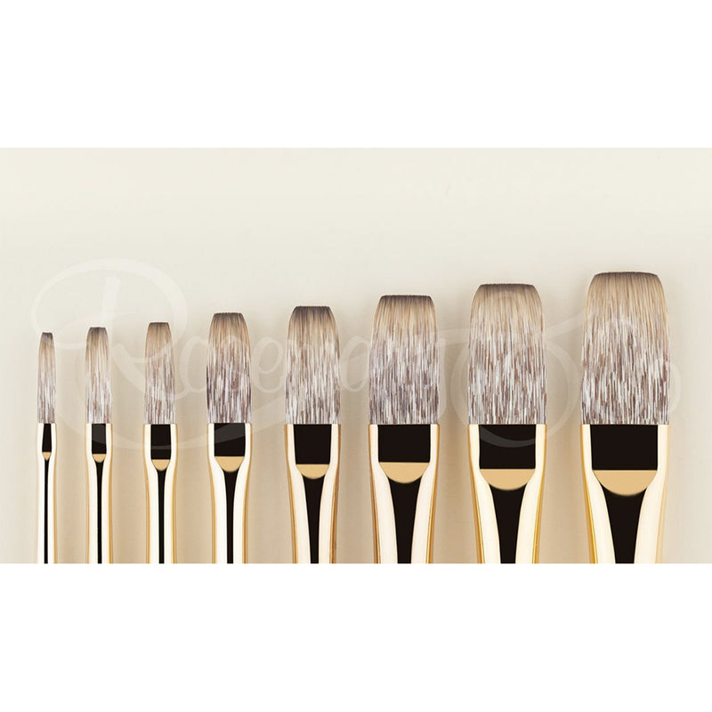 ROSEMARY & CO Brushes - Eclipse - 100% Synthetic - Long Flat - Long Handle - Various Sizes