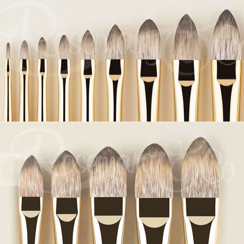 ROSEMARY & CO Brushes - Eclipse - 100% Synthetic - Short Filbert - Long Handle - Various Sizes (Copy)