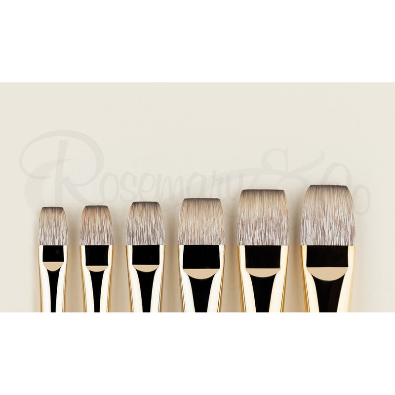 ROSEMARY & CO Brushes - Eclipse - 100% Synthetic - Short Flat - Long Handle - Various Sizes