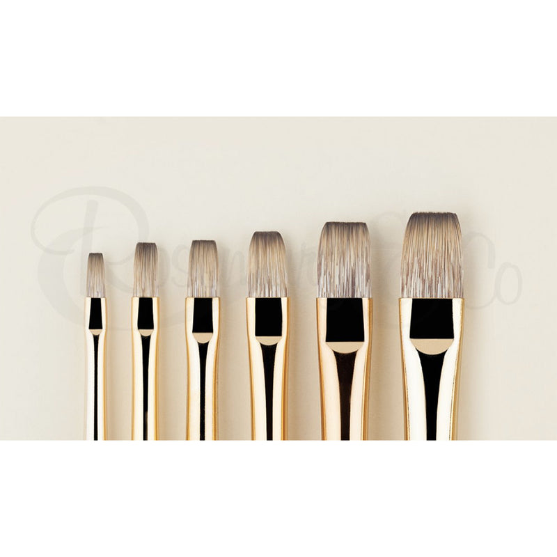 ROSEMARY & CO Brushes - Eclipse - 100% Synthetic - Short Flat - Long Handle - Various Sizes