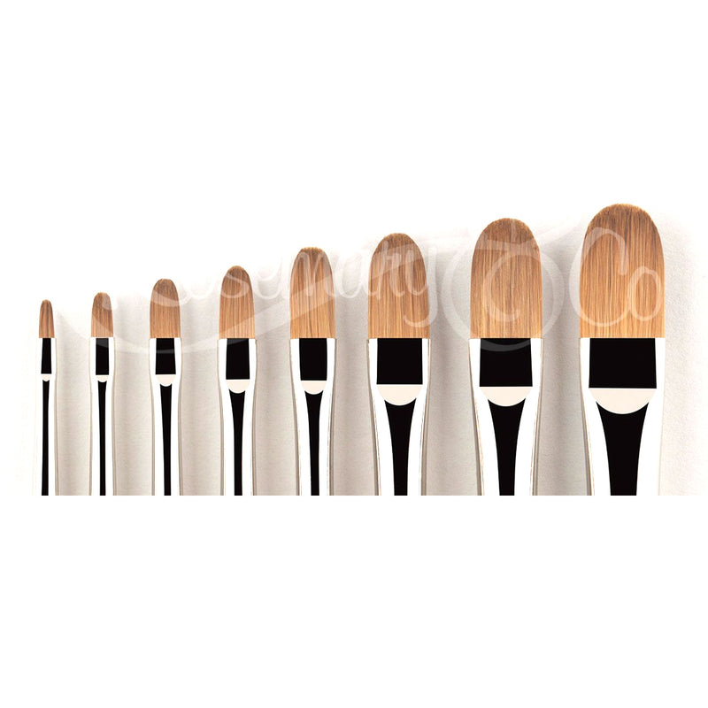 ROSEMARY & CO Brushes - Red Dot (Synthetic Sable) - Domed Filbert - Short Handle - Various Sizes