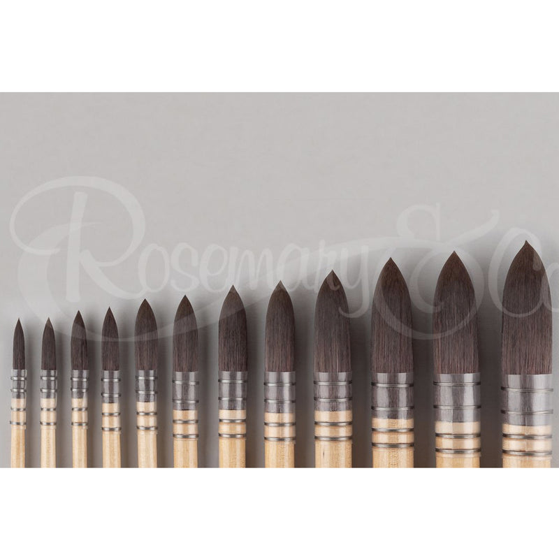 ROSEMARY & CO Brushes - Sienna MOP - Synthetic Squirrel - Short Handle - Various Sizes