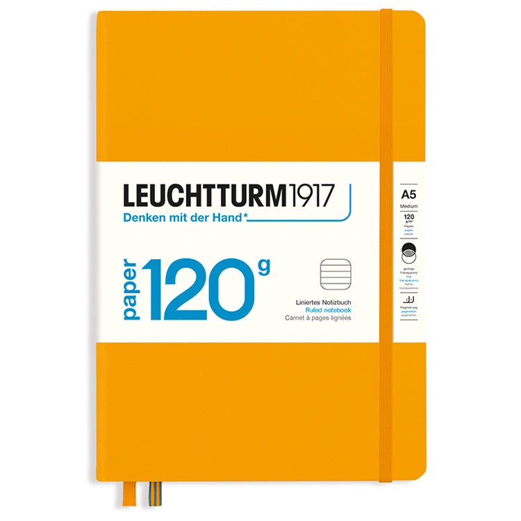 LEUCHTTURM1917 120gsm Classic Hard Cover Notebook - Medium (A5) - Ruled - Rising Sun