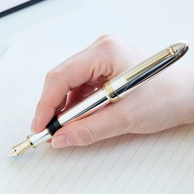 SAILOR 1911 Sterling Silver - Large Series (18K gold nib & Converter) - Silver/Gold