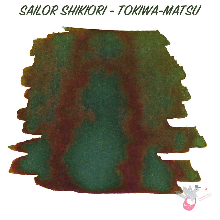 SAILOR SHIKIORI Fountain Pen Ink Cartridges - Pack of 8 - Tokiwamatsu (Pine Green)