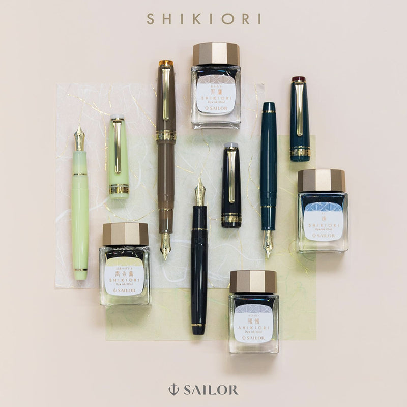 SAILOR SHIKIORI Fountain Pen Ink Cartridges - Pack of 8 - Sekirei (Japanese Wagtail)