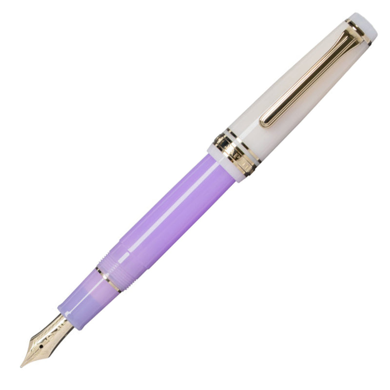 SAILOR Professional Gear Slim - Tea Time - Chanoyu Nerikiri - (14K gold nib & Converter) - Violet/White Gold Trim - Medium Fine Nib